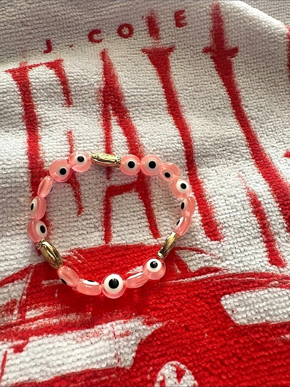 Pink & Gold Beaded Bracelet